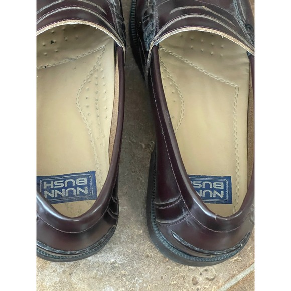 Nunn Bush Mens Burgundy Leather Penny Loafers Dress Shoes 9M 85538-05 - Picture 6 of 8